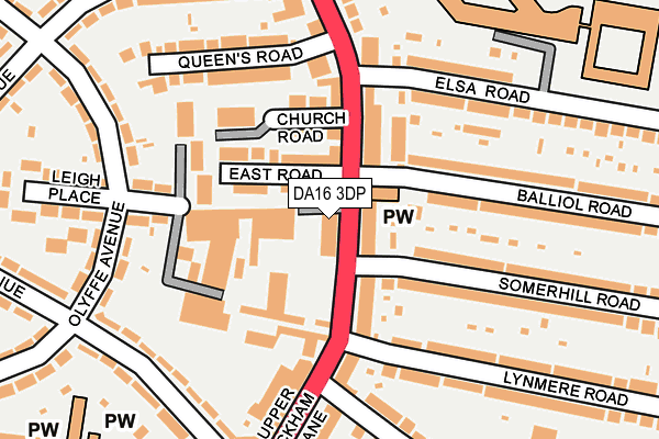 DA16 3DP map - OS OpenMap – Local (Ordnance Survey)