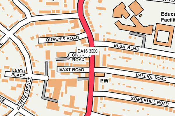 DA16 3DX map - OS OpenMap – Local (Ordnance Survey)