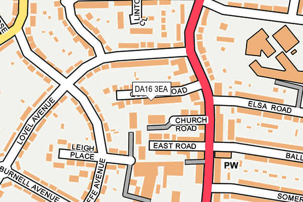 DA16 3EA map - OS OpenMap – Local (Ordnance Survey)