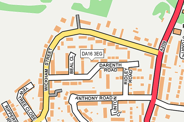 DA16 3EG map - OS OpenMap – Local (Ordnance Survey)