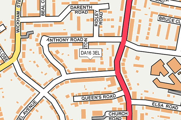 DA16 3EL map - OS OpenMap – Local (Ordnance Survey)