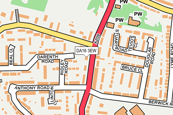 DA16 3EW map - OS OpenMap – Local (Ordnance Survey)