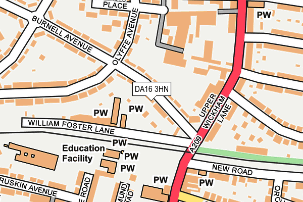 DA16 3HN map - OS OpenMap – Local (Ordnance Survey)