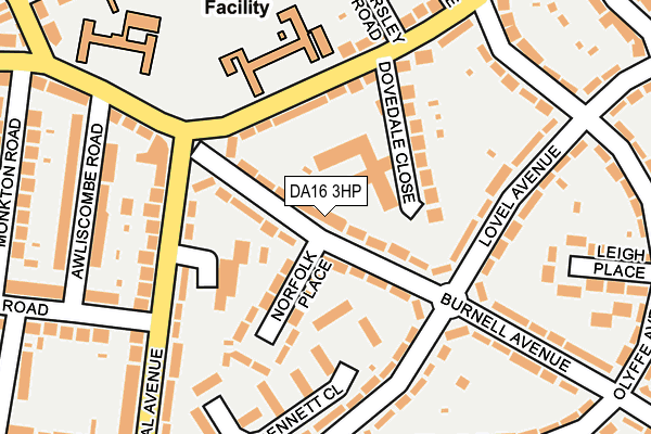 DA16 3HP map - OS OpenMap – Local (Ordnance Survey)