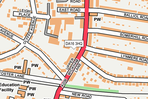 DA16 3HQ map - OS OpenMap – Local (Ordnance Survey)