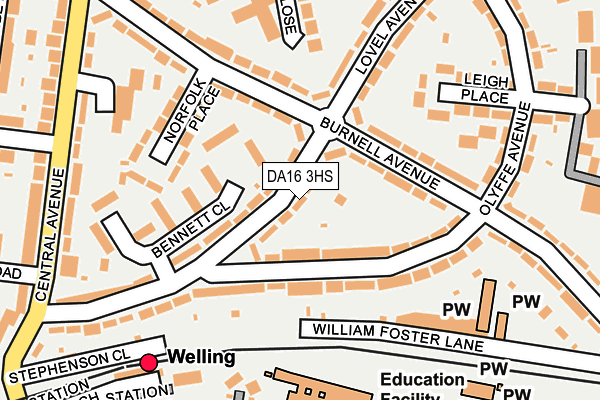 DA16 3HS map - OS OpenMap – Local (Ordnance Survey)