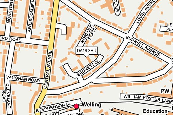 DA16 3HU map - OS OpenMap – Local (Ordnance Survey)
