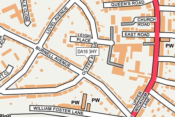 DA16 3HY map - OS OpenMap – Local (Ordnance Survey)