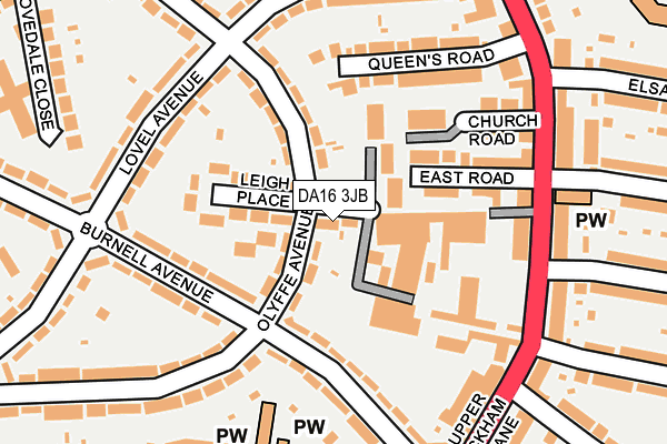 DA16 3JB map - OS OpenMap – Local (Ordnance Survey)