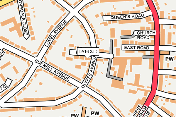 DA16 3JD map - OS OpenMap – Local (Ordnance Survey)