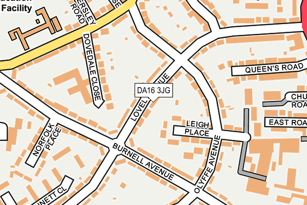 DA16 3JG map - OS OpenMap – Local (Ordnance Survey)