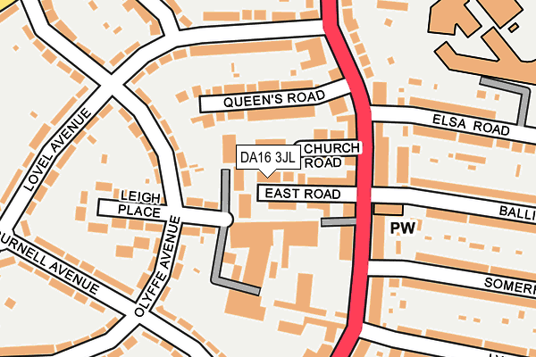 DA16 3JL map - OS OpenMap – Local (Ordnance Survey)
