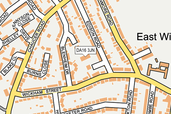 DA16 3JN map - OS OpenMap – Local (Ordnance Survey)