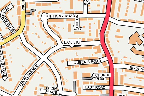 DA16 3JQ map - OS OpenMap – Local (Ordnance Survey)