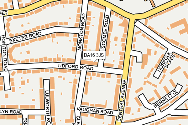 DA16 3JS map - OS OpenMap – Local (Ordnance Survey)