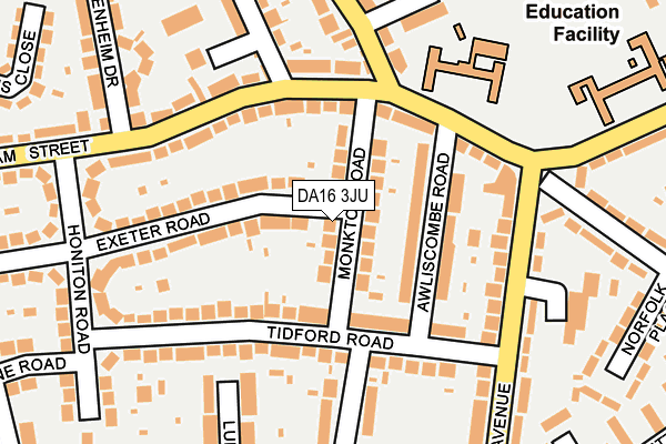 DA16 3JU map - OS OpenMap – Local (Ordnance Survey)