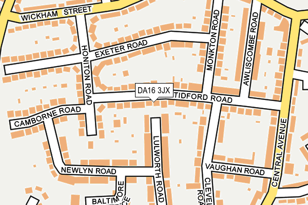 DA16 3JX map - OS OpenMap – Local (Ordnance Survey)