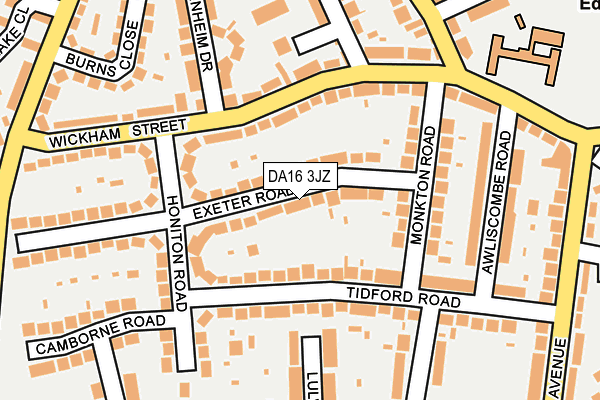 DA16 3JZ map - OS OpenMap – Local (Ordnance Survey)