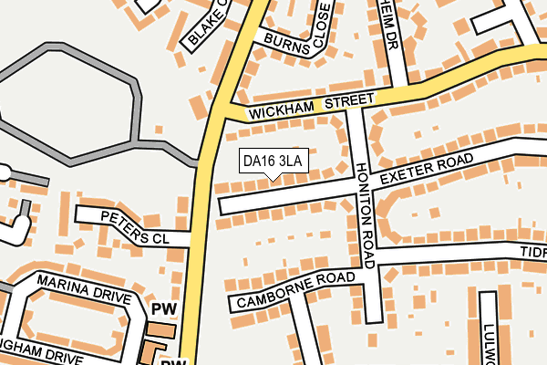 DA16 3LA map - OS OpenMap – Local (Ordnance Survey)