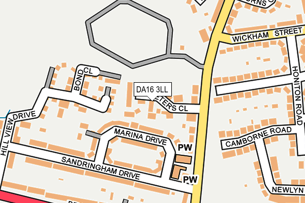 DA16 3LL map - OS OpenMap – Local (Ordnance Survey)