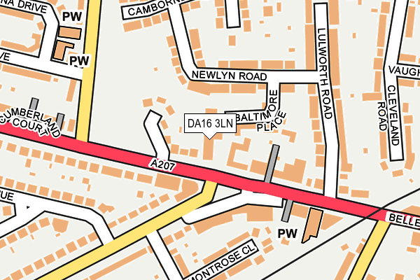 DA16 3LN map - OS OpenMap – Local (Ordnance Survey)