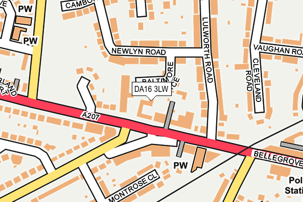 DA16 3LW map - OS OpenMap – Local (Ordnance Survey)