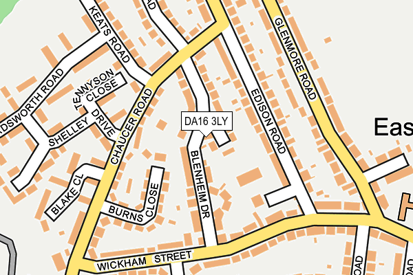 DA16 3LY map - OS OpenMap – Local (Ordnance Survey)
