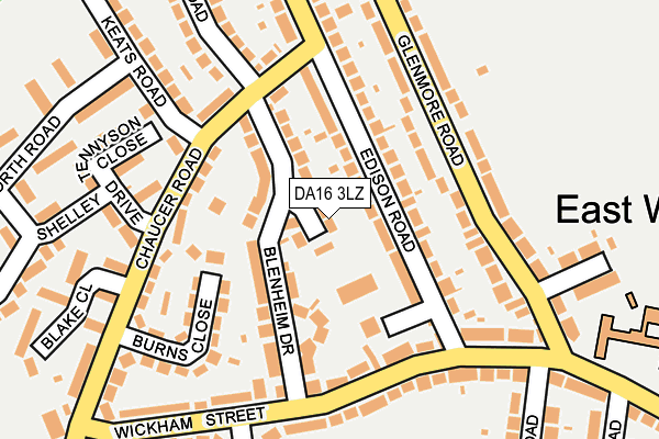 DA16 3LZ map - OS OpenMap – Local (Ordnance Survey)