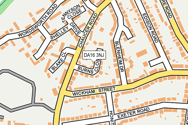 DA16 3NJ map - OS OpenMap – Local (Ordnance Survey)