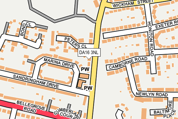 DA16 3NL map - OS OpenMap – Local (Ordnance Survey)
