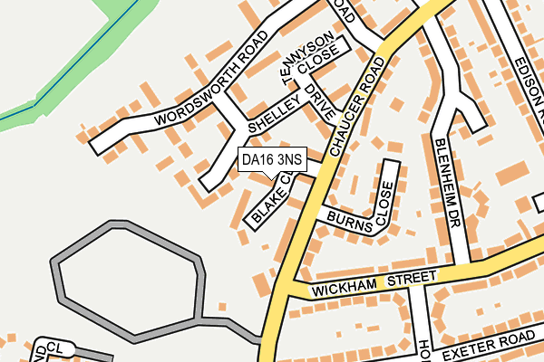 DA16 3NS map - OS OpenMap – Local (Ordnance Survey)