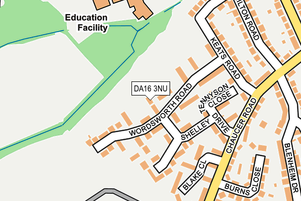DA16 3NU map - OS OpenMap – Local (Ordnance Survey)