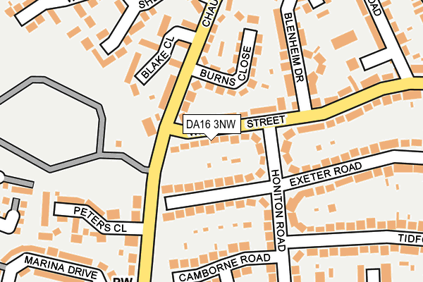 DA16 3NW map - OS OpenMap – Local (Ordnance Survey)