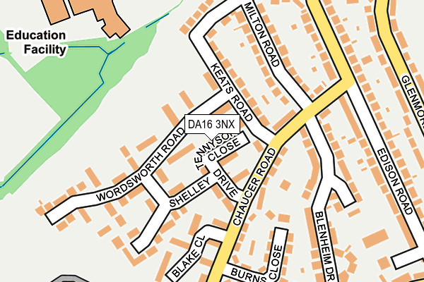 DA16 3NX map - OS OpenMap – Local (Ordnance Survey)