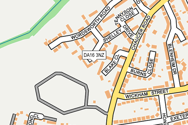 DA16 3NZ map - OS OpenMap – Local (Ordnance Survey)