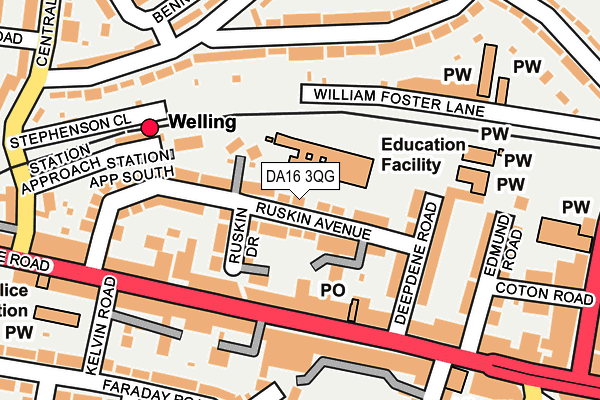 DA16 3QG map - OS OpenMap – Local (Ordnance Survey)