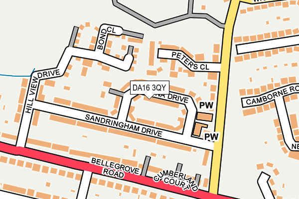 DA16 3QY map - OS OpenMap – Local (Ordnance Survey)