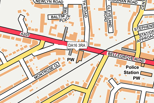 DA16 3RA map - OS OpenMap – Local (Ordnance Survey)