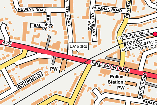 DA16 3RB map - OS OpenMap – Local (Ordnance Survey)