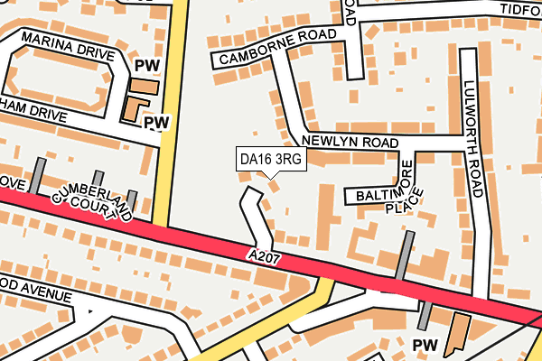 DA16 3RG map - OS OpenMap – Local (Ordnance Survey)