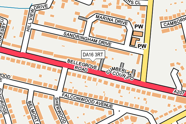 DA16 3RT map - OS OpenMap – Local (Ordnance Survey)