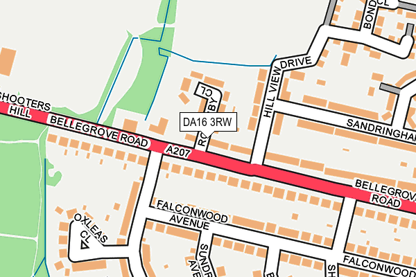 DA16 3RW map - OS OpenMap – Local (Ordnance Survey)