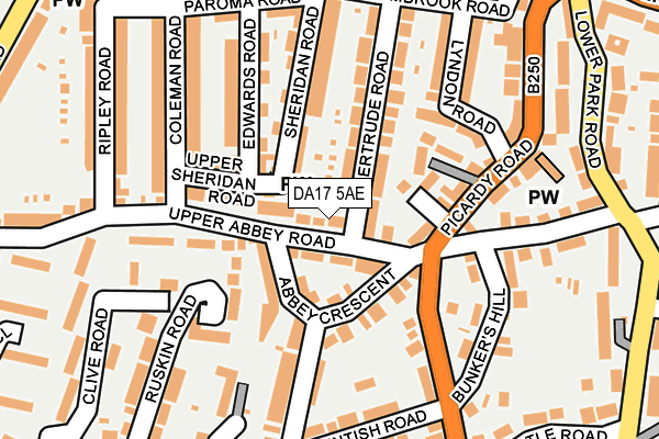 DA17 5AE map - OS OpenMap – Local (Ordnance Survey)