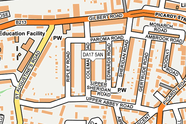 DA17 5AN map - OS OpenMap – Local (Ordnance Survey)