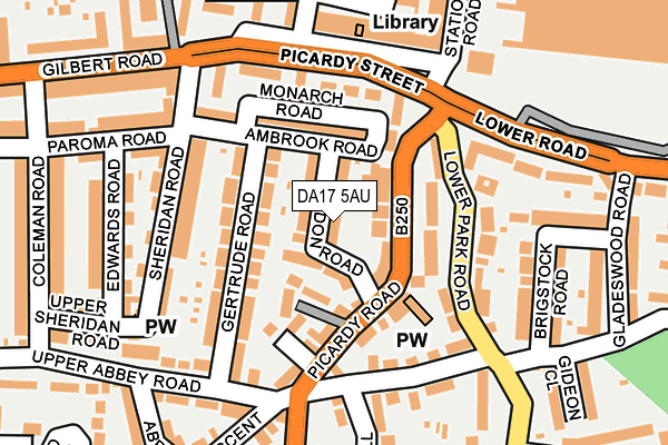 DA17 5AU map - OS OpenMap – Local (Ordnance Survey)