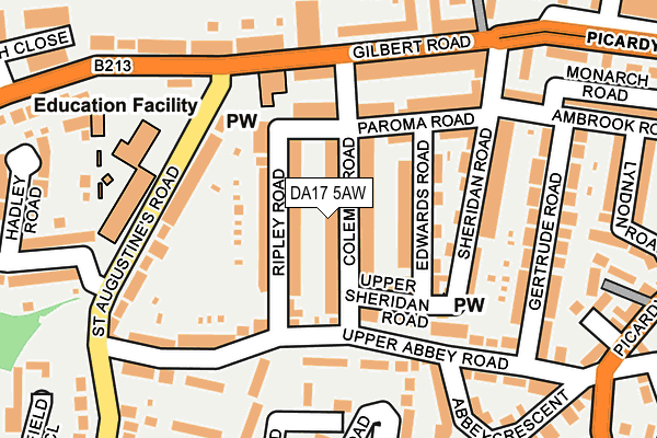 DA17 5AW map - OS OpenMap – Local (Ordnance Survey)