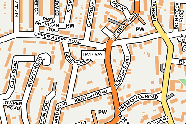 DA17 5AY map - OS OpenMap – Local (Ordnance Survey)