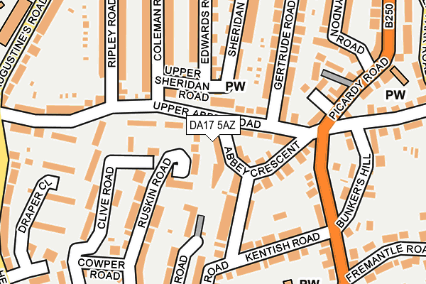 DA17 5AZ map - OS OpenMap – Local (Ordnance Survey)