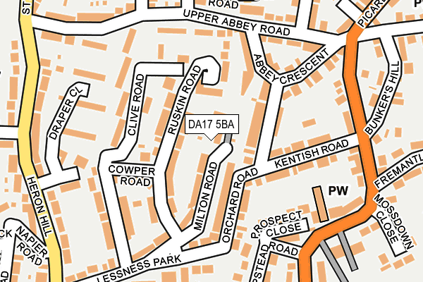 DA17 5BA map - OS OpenMap – Local (Ordnance Survey)