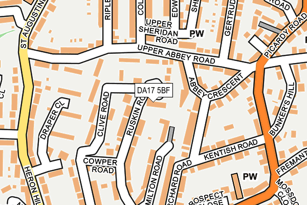 DA17 5BF map - OS OpenMap – Local (Ordnance Survey)
